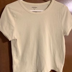 Light Yellow Arizona Short-Sleeve Ribbed Top